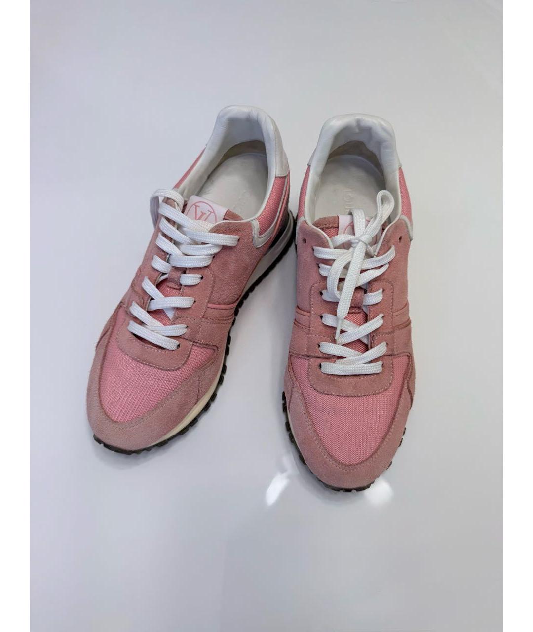 LOUIS VUITTON Розовые замшевые кроссовки, фото 6