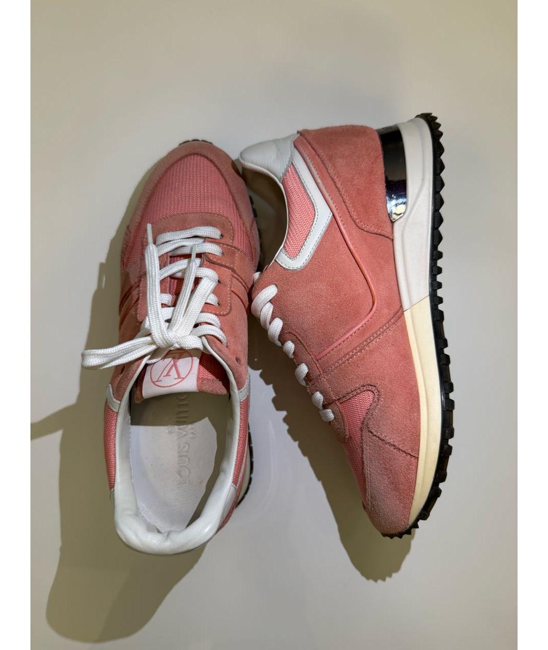 LOUIS VUITTON Розовые замшевые кроссовки, фото 4