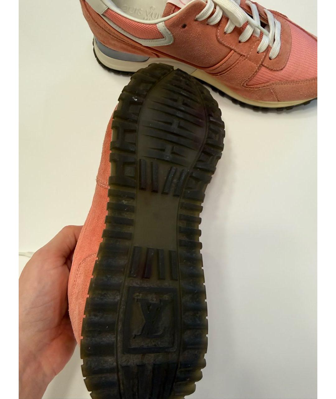 LOUIS VUITTON Розовые замшевые кроссовки, фото 7