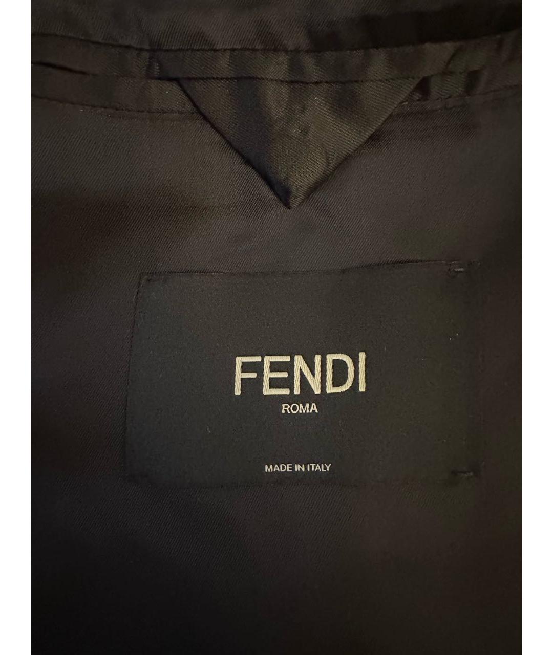 FENDI Серое шерстяное пальто, фото 3