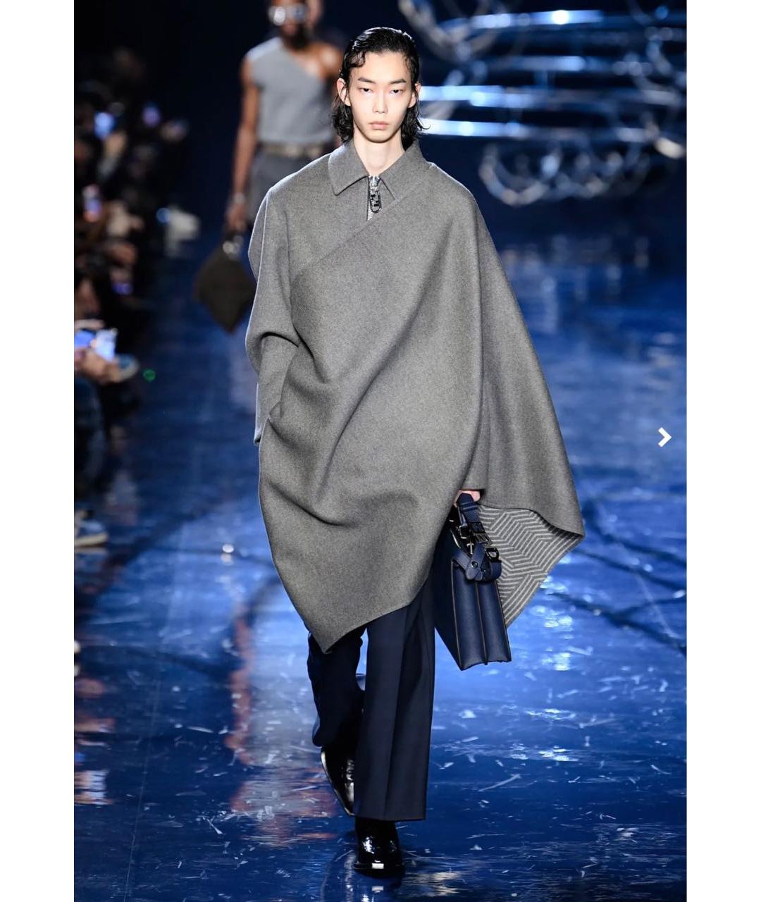 FENDI Серое шерстяное пальто, фото 8