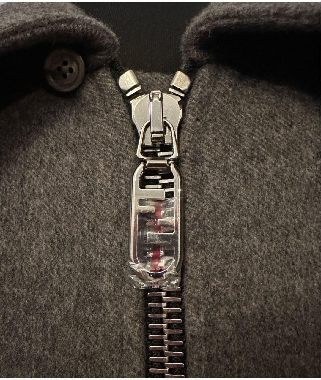 FENDI Серое шерстяное пальто, фото 4