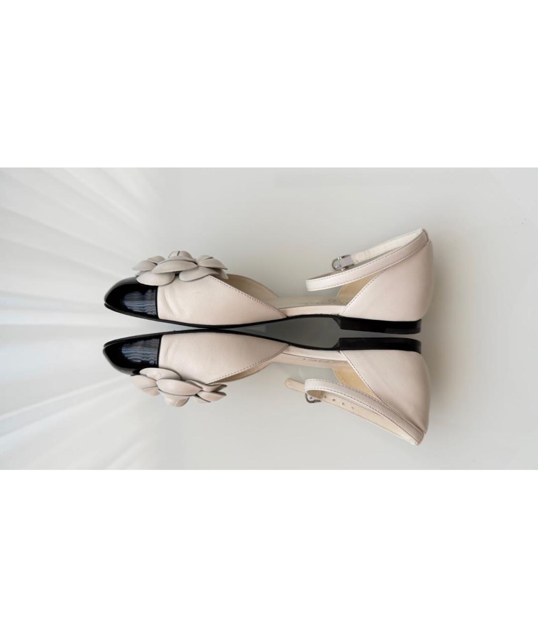 CHANEL Белые кожаные балетки, фото 7