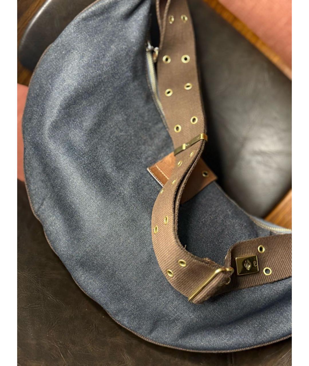 CHRISTIAN DIOR Темно-синяя деним сумка через плечо, фото 6