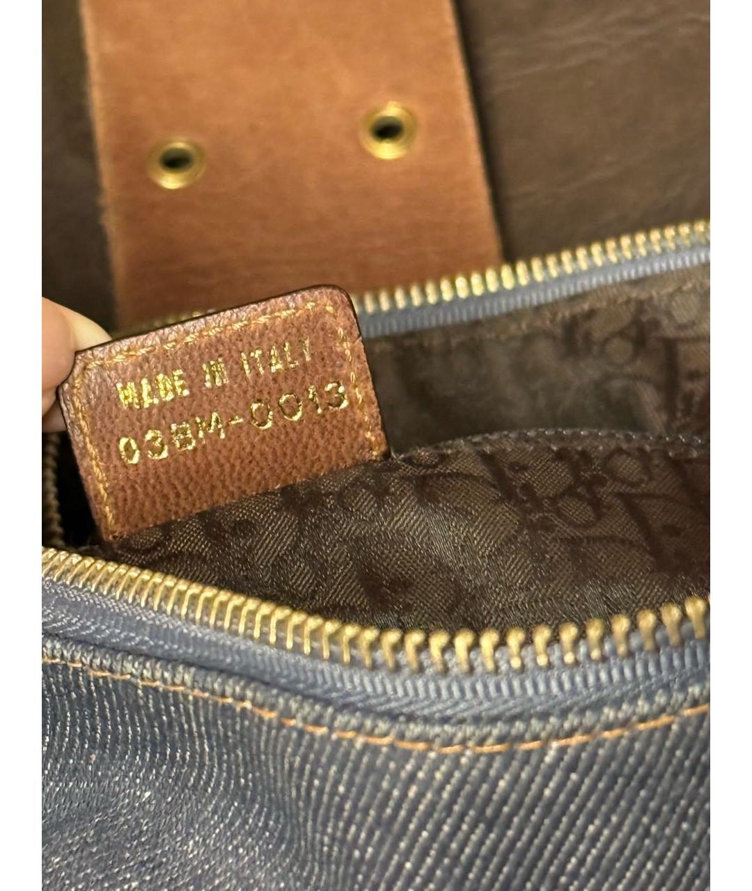 CHRISTIAN DIOR Темно-синяя деним сумка через плечо, фото 5