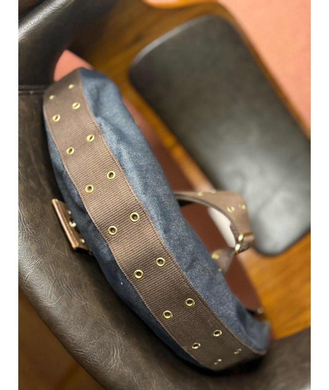 CHRISTIAN DIOR Темно-синяя деним сумка через плечо, фото 3