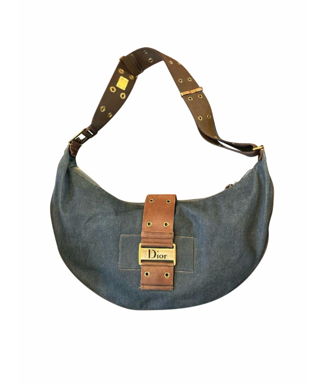 CHRISTIAN DIOR Темно-синяя деним сумка через плечо, фото 1