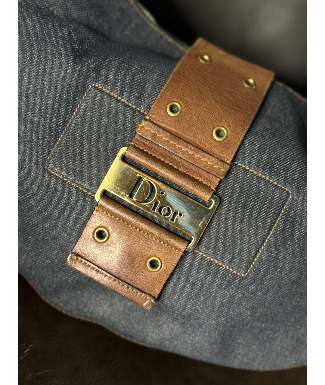 CHRISTIAN DIOR Темно-синяя деним сумка через плечо, фото 2