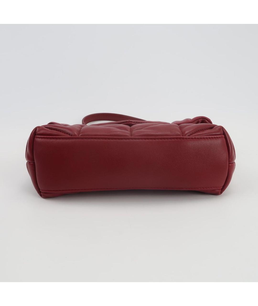 SAINT LAURENT Бордовая кожаная сумка через плечо, фото 5