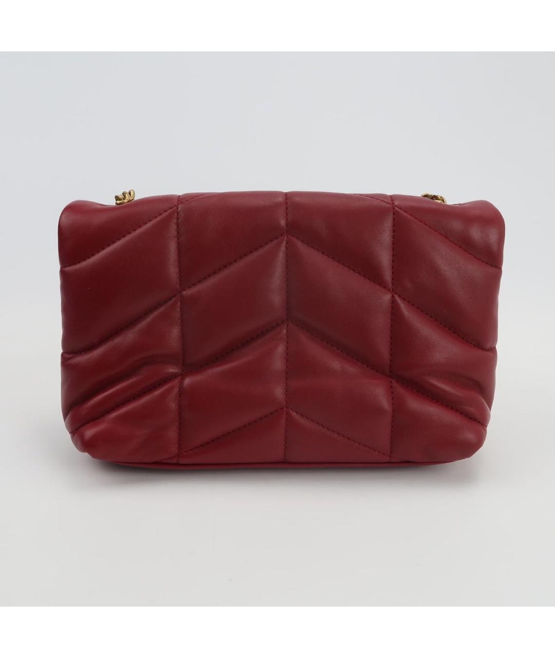 SAINT LAURENT Бордовая кожаная сумка через плечо, фото 4