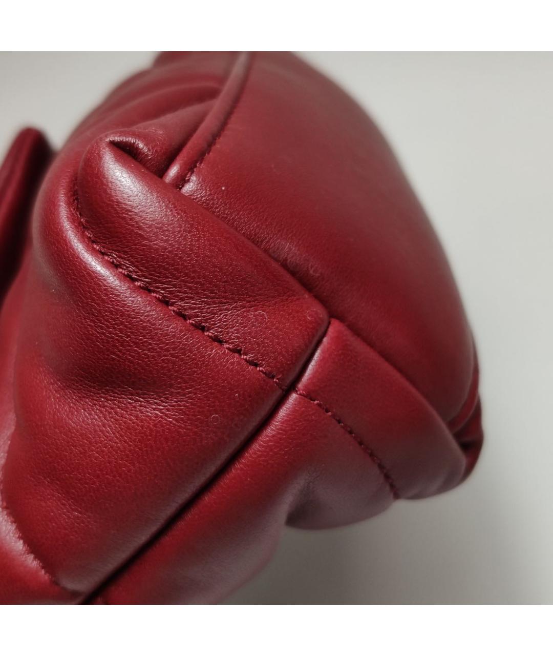 SAINT LAURENT Бордовая кожаная сумка через плечо, фото 7
