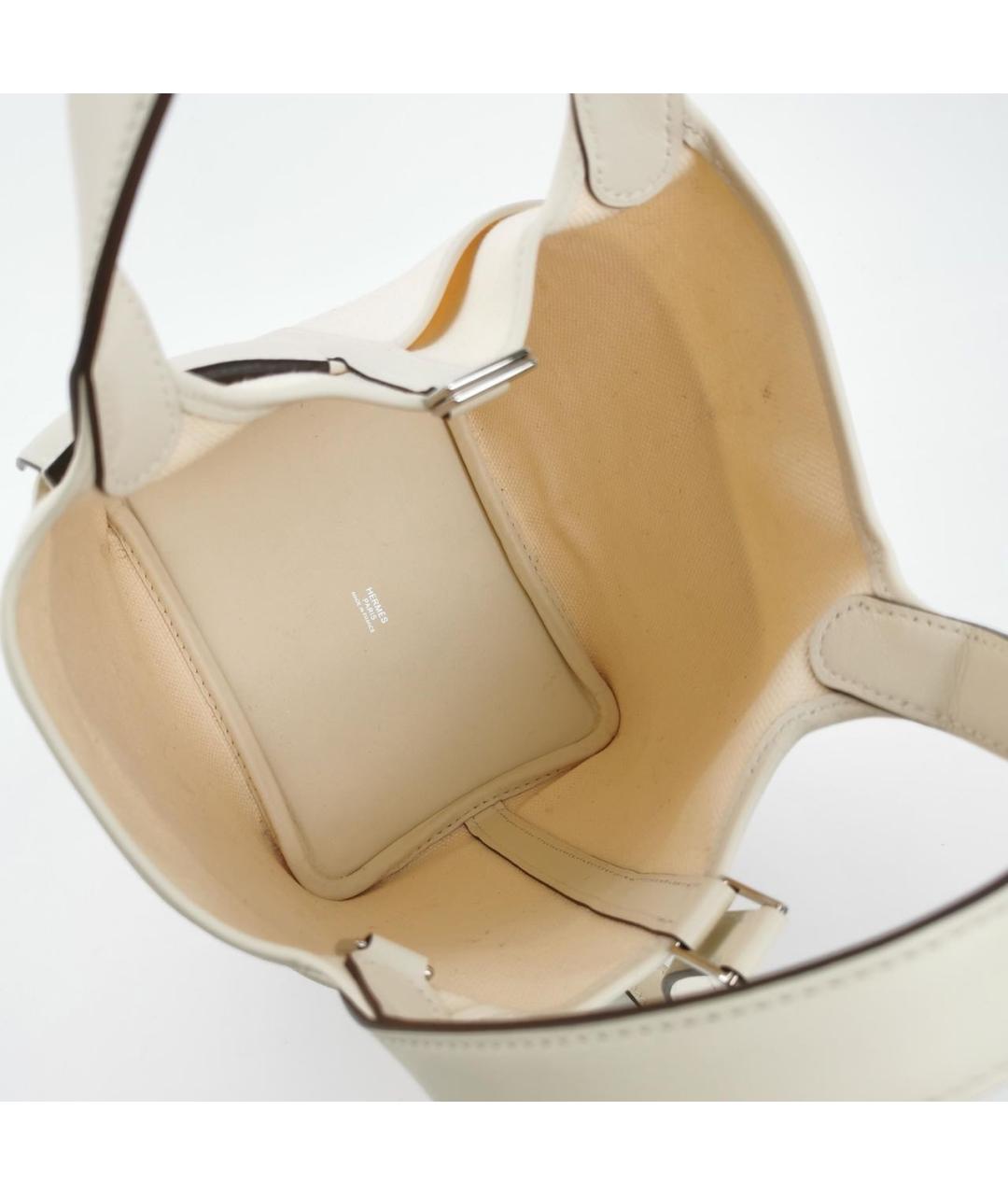 HERMES Белая кожаная сумка через плечо, фото 6