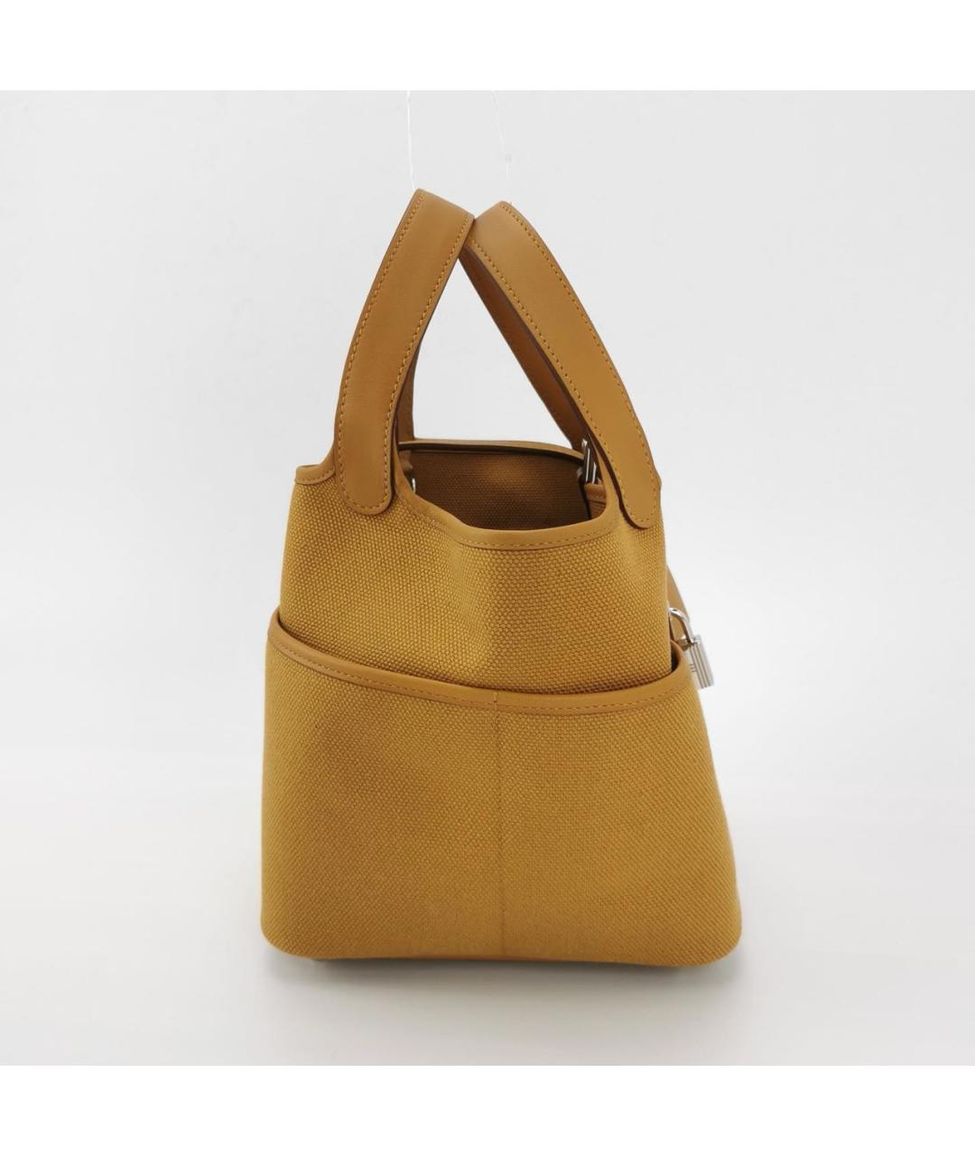 HERMES Горчичная кожаная сумка через плечо, фото 3