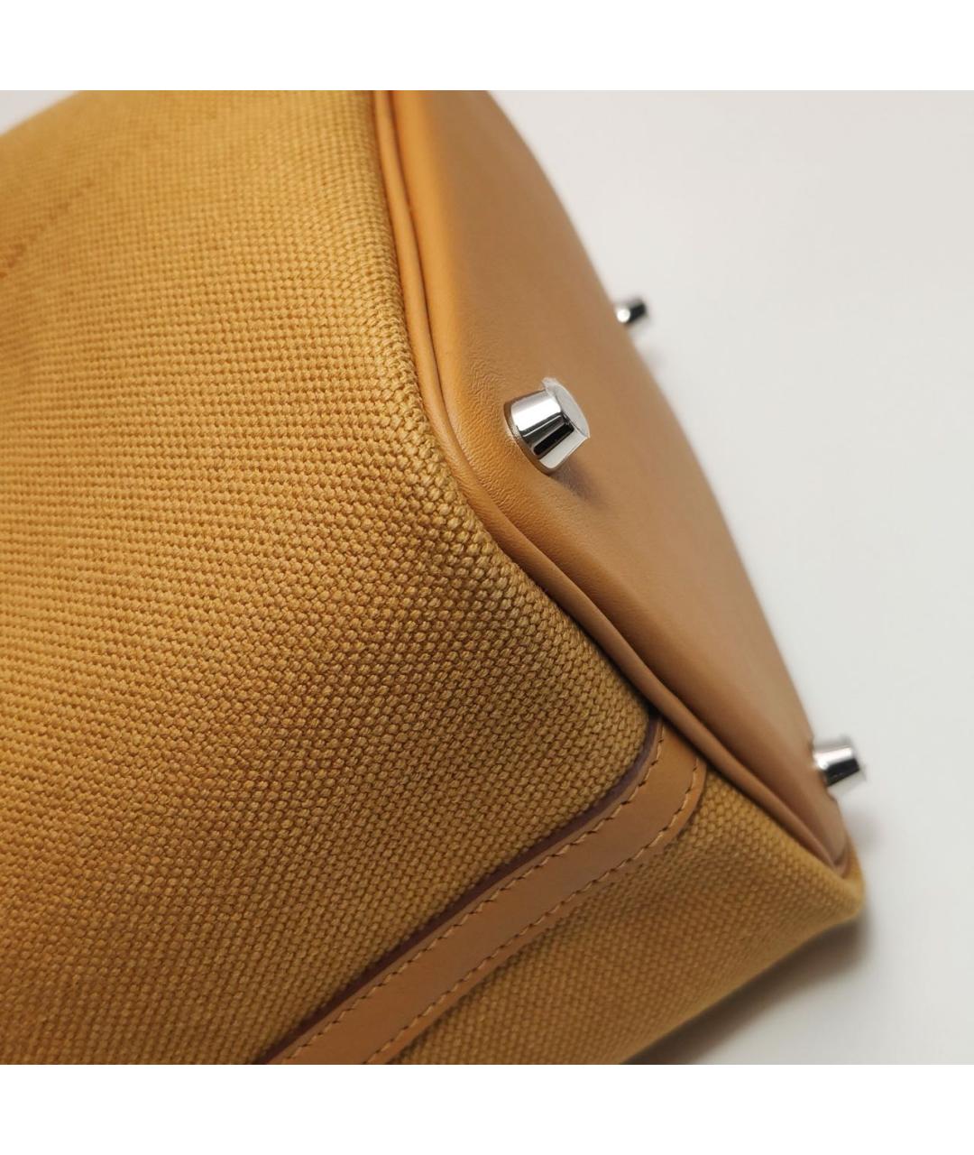 HERMES Горчичная кожаная сумка через плечо, фото 7