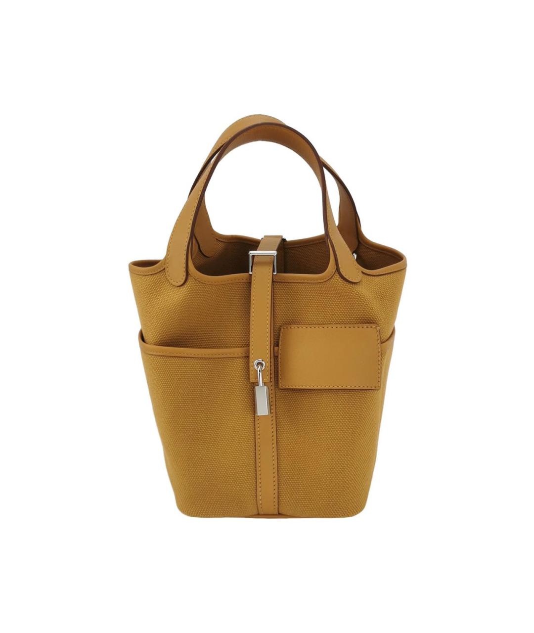 HERMES Горчичная кожаная сумка через плечо, фото 9