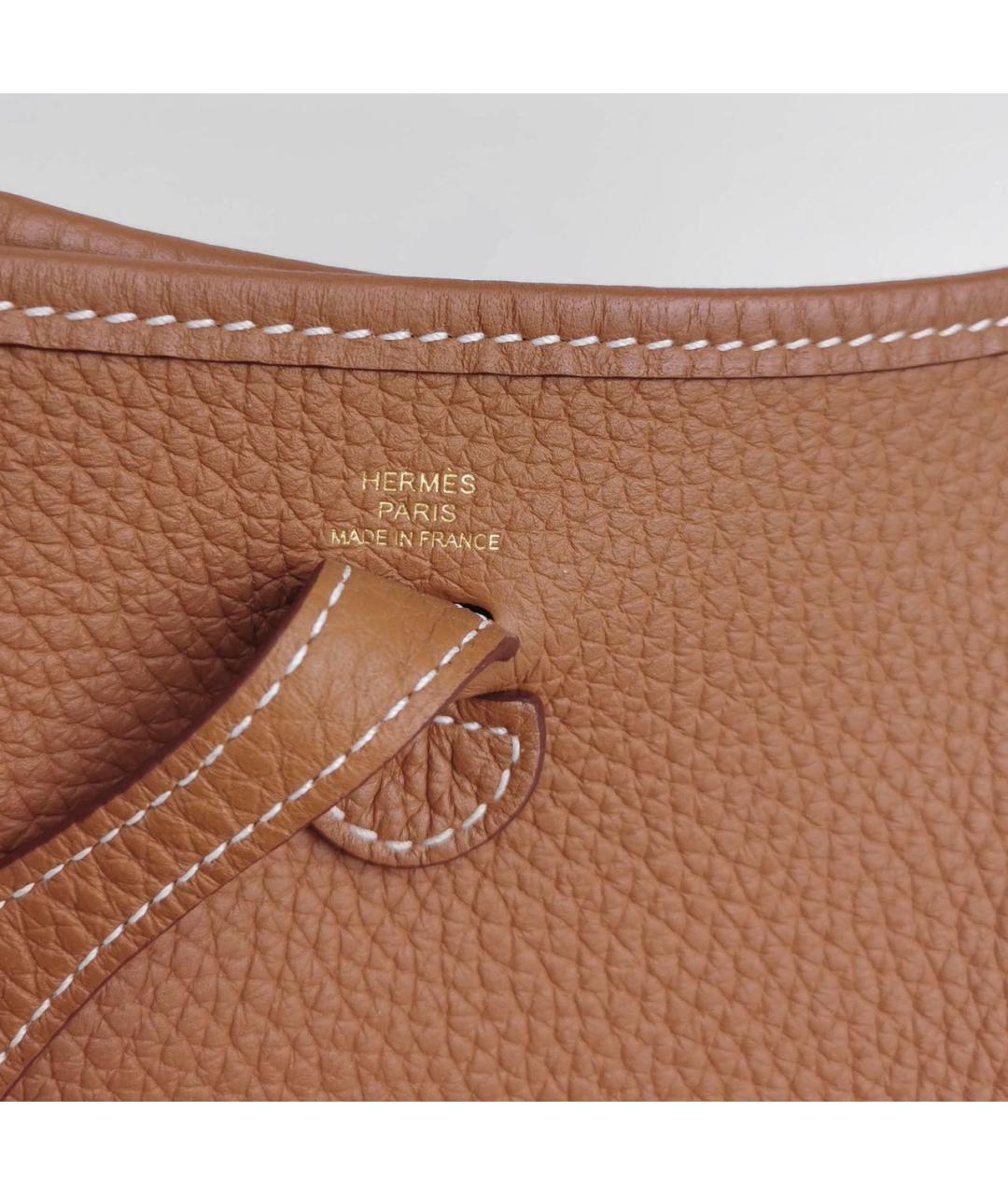 HERMES Коричневая кожаная сумка через плечо, фото 7