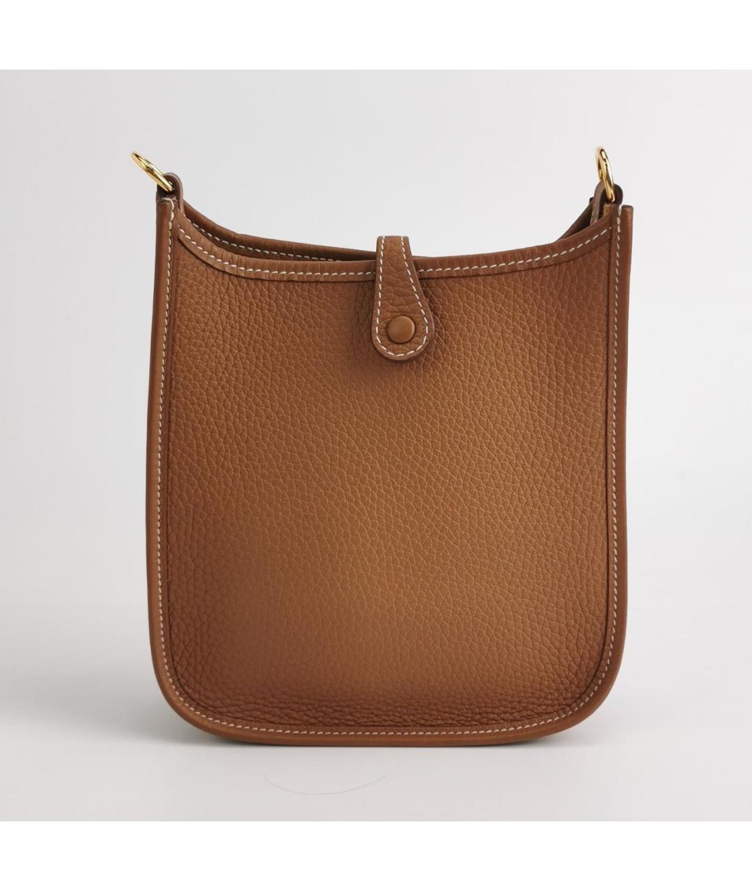 HERMES Коричневая кожаная сумка через плечо, фото 4