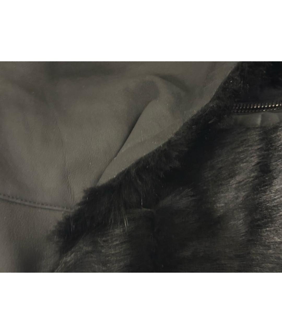 BIKKEMBERGS Черный меховой жилет, фото 4