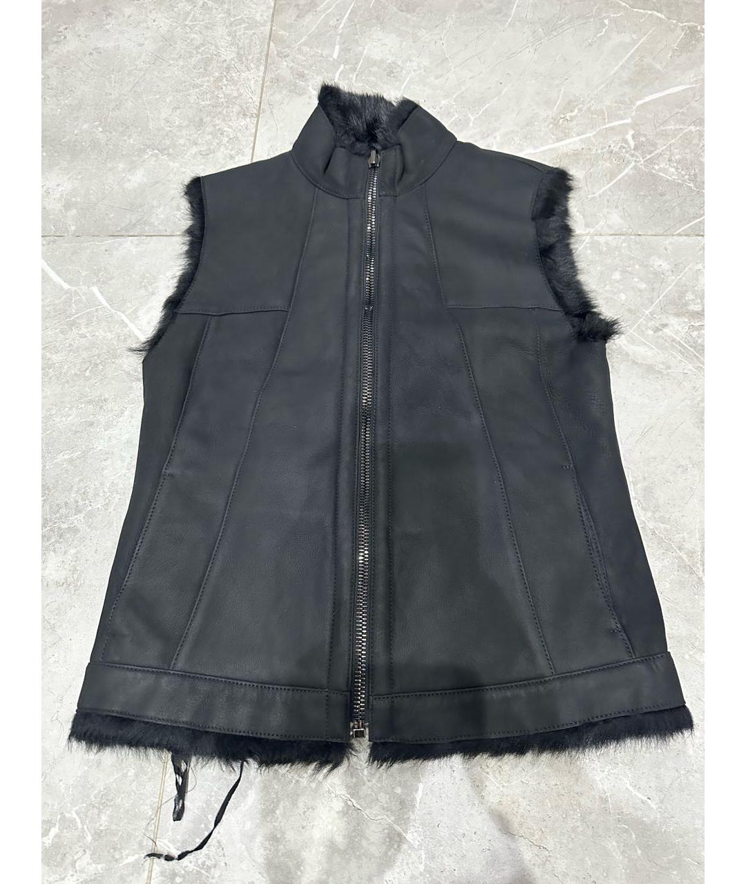 BIKKEMBERGS Черный меховой жилет, фото 2