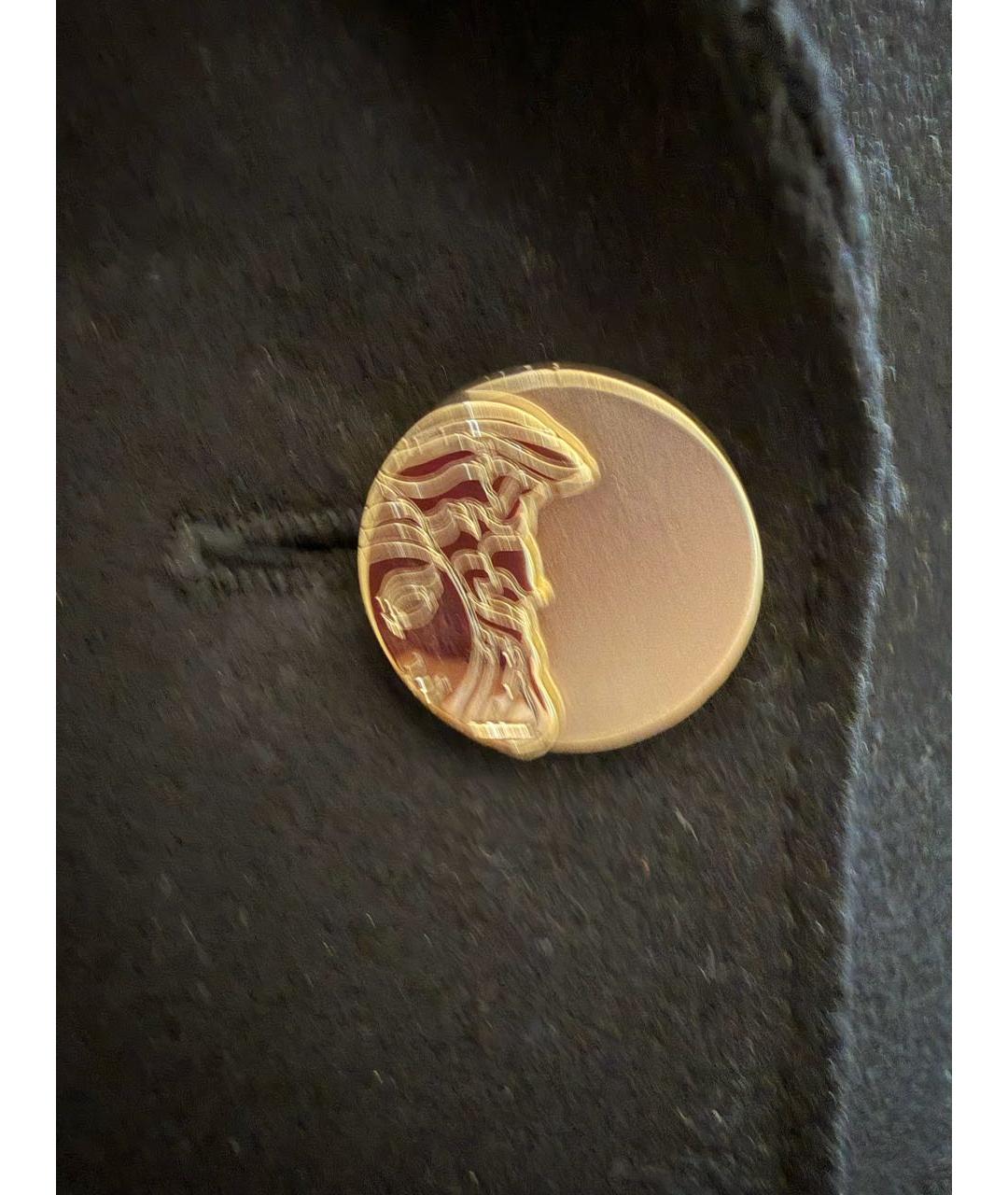 VERSACE Черное шерстяное пальто, фото 5