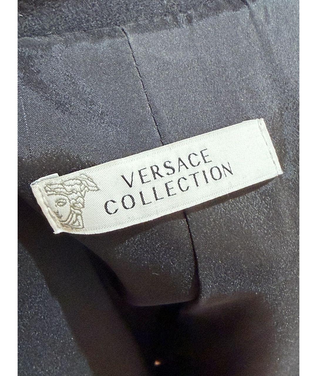 VERSACE Черное шерстяное пальто, фото 3