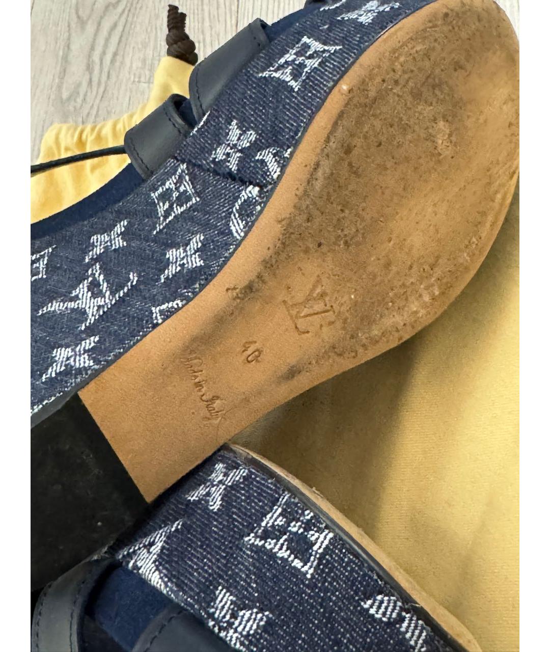 LOUIS VUITTON Темно-синие босоножки, фото 2