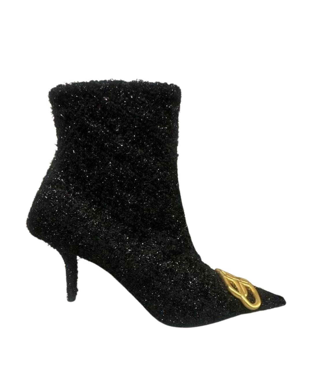 BALENCIAGA Черные текстильные ботильоны, фото 1