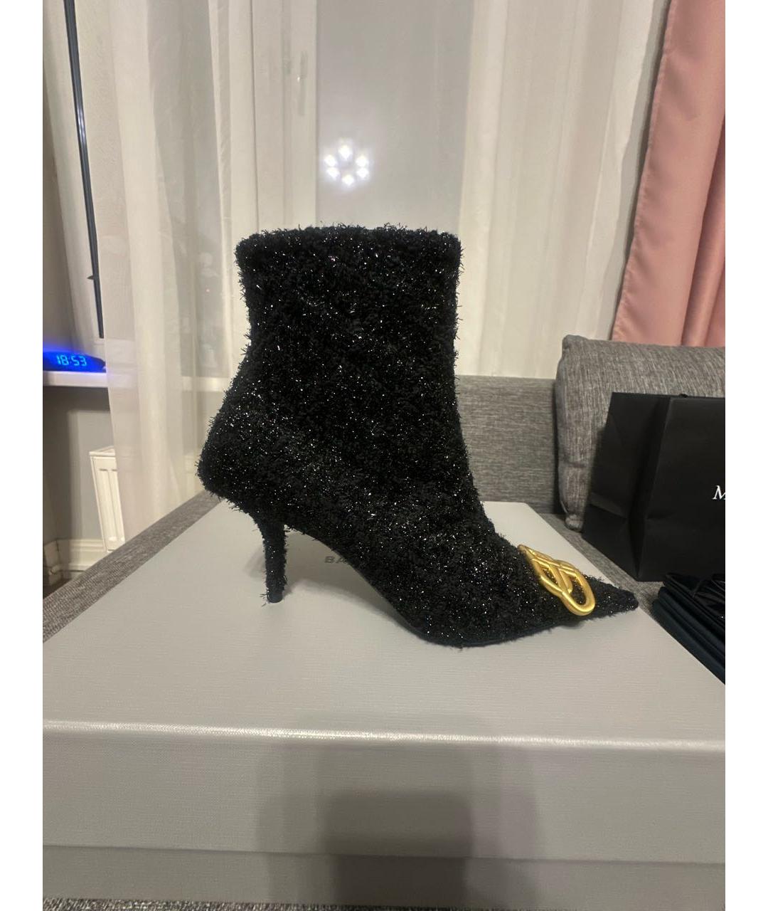 BALENCIAGA Черные текстильные ботильоны, фото 9