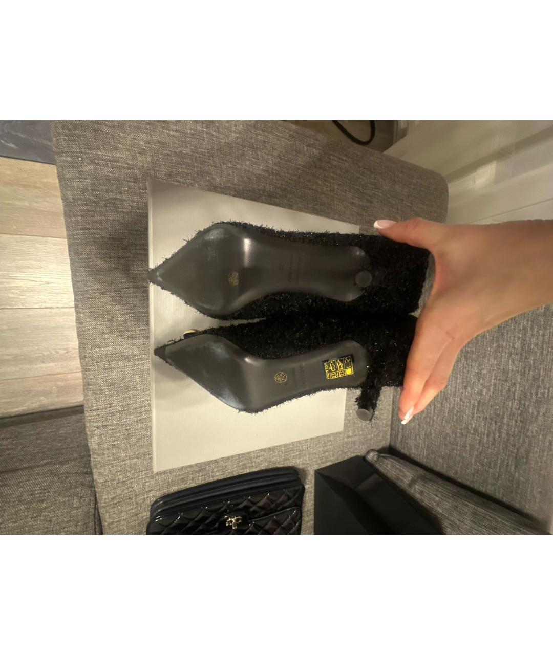 BALENCIAGA Черные текстильные ботильоны, фото 8