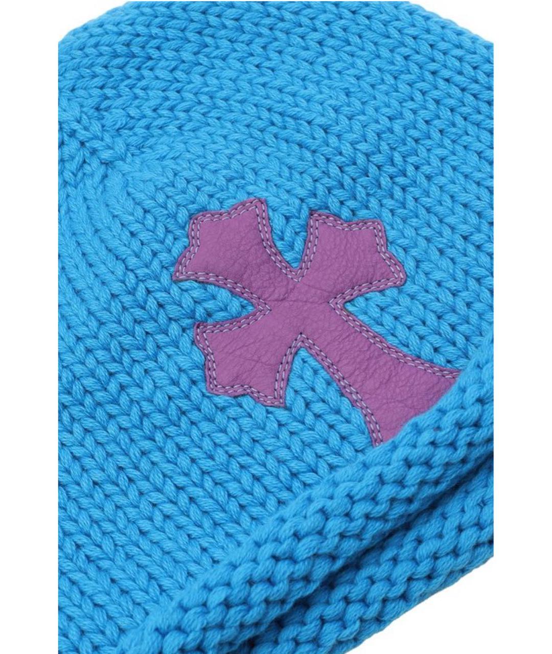 CHROME HEARTS Голубая кашемировая шапка, фото 3