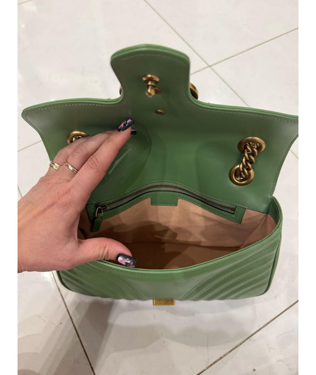 GUCCI Зеленая кожаная сумка через плечо, фото 5
