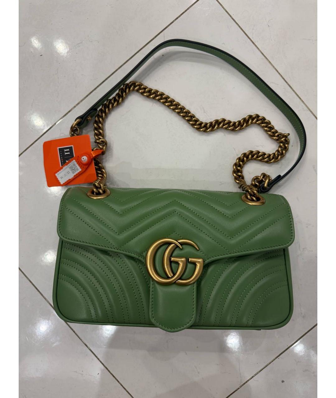 GUCCI Зеленая кожаная сумка через плечо, фото 2