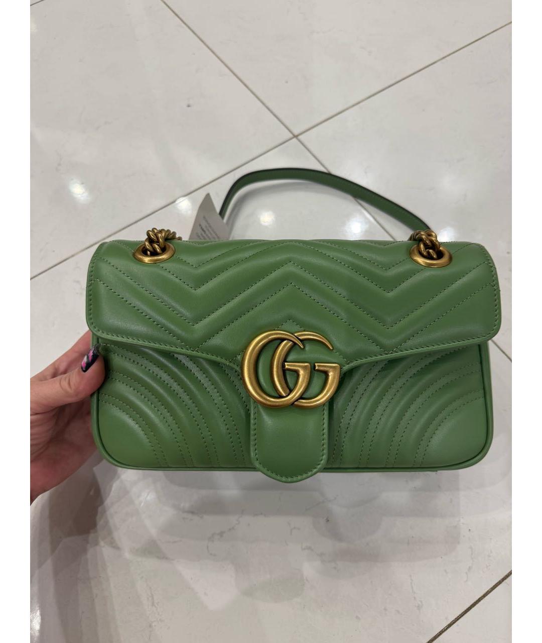 GUCCI Зеленая кожаная сумка через плечо, фото 3