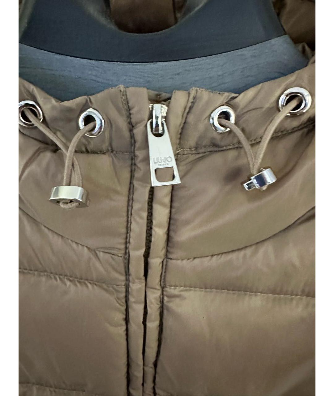 LIU JO Горчичный полиамидовый пуховик, фото 3