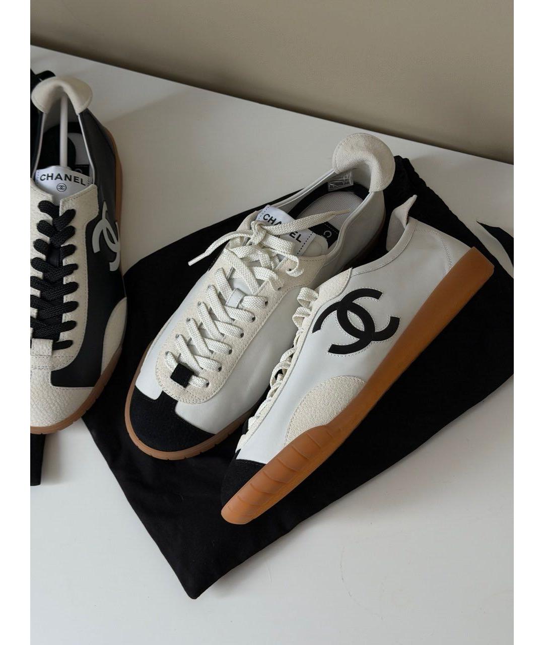 CHANEL Белые кожаные кеды, фото 6