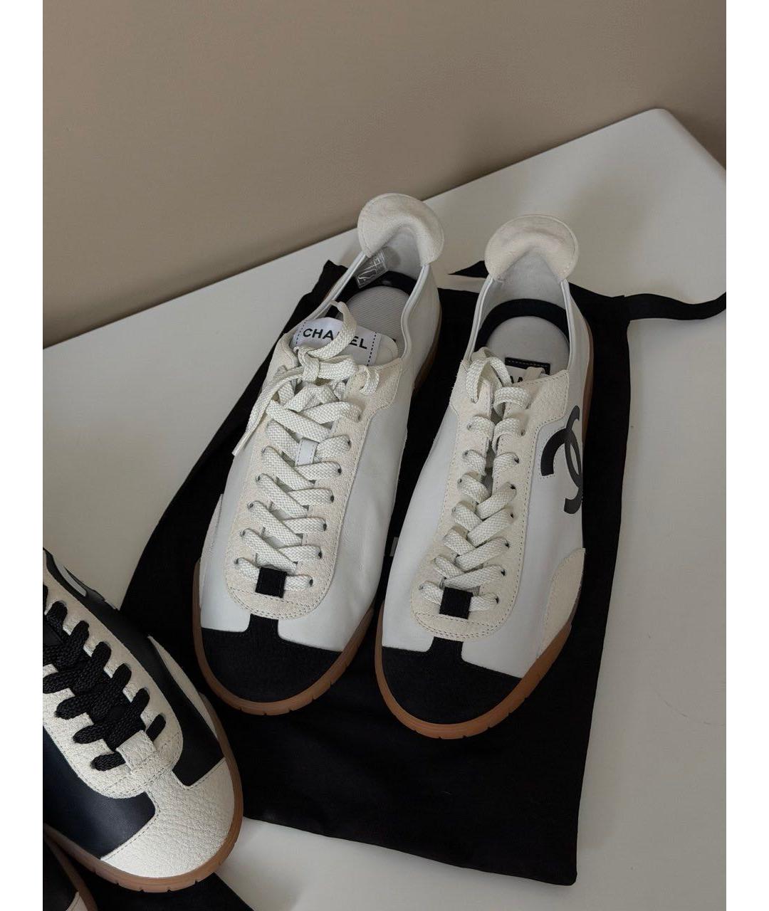 CHANEL Белые кожаные кеды, фото 5