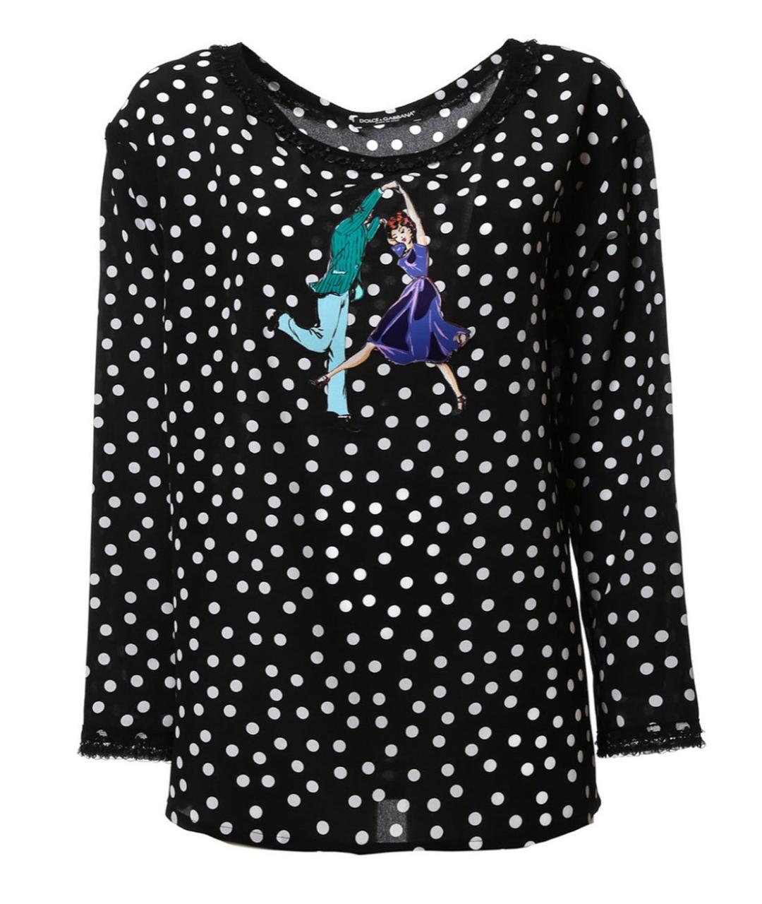 DOLCE&GABBANA Черная шелковая блузы, фото 8