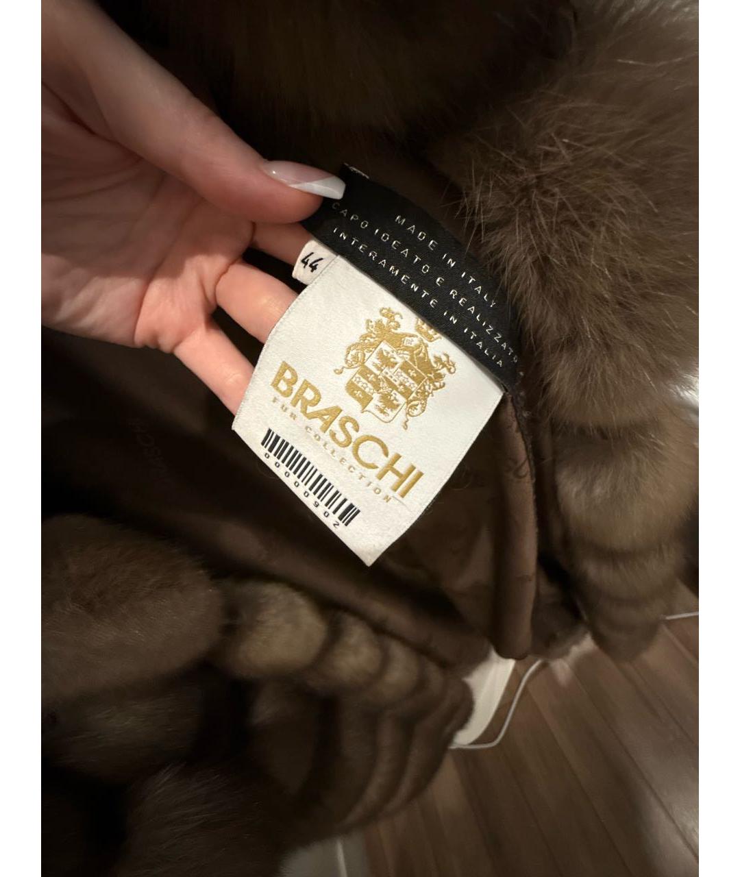 BRASCHI Коричневая меховая шуба, фото 5