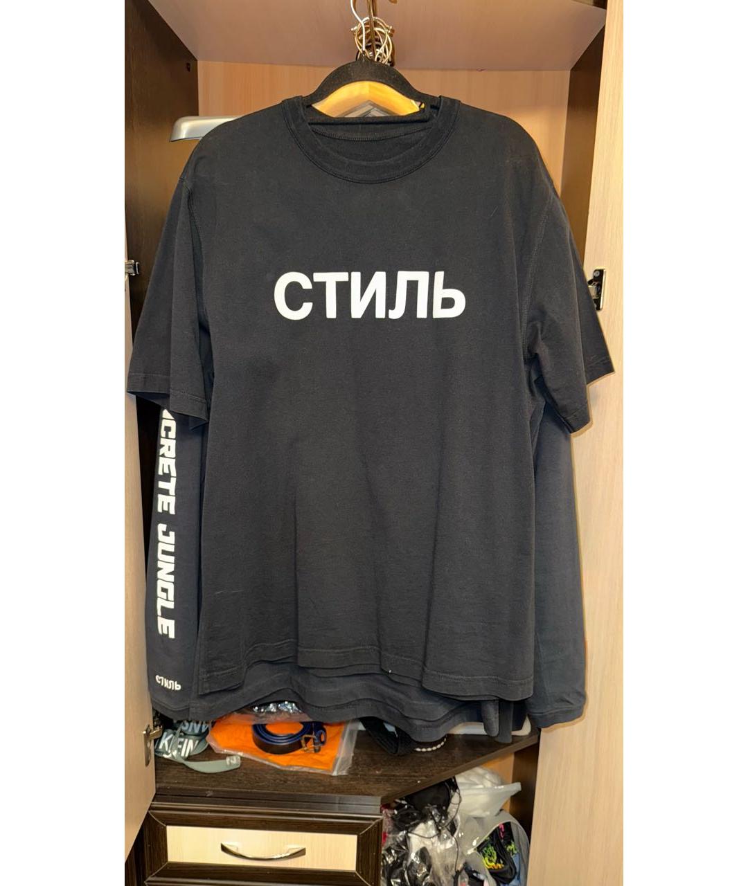 HERON PRESTON Черная хлопковая футболка, фото 8