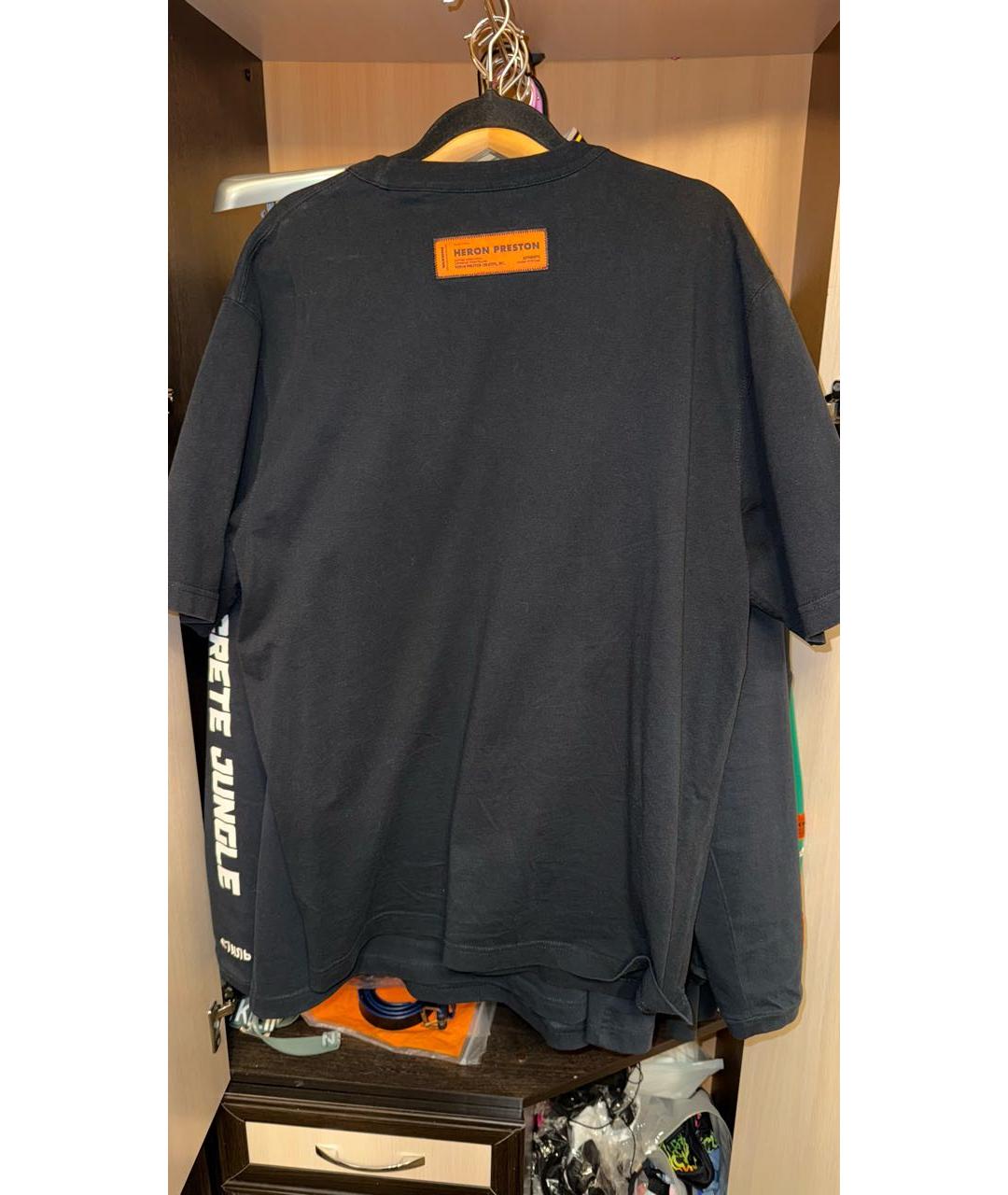 HERON PRESTON Черная хлопковая футболка, фото 2