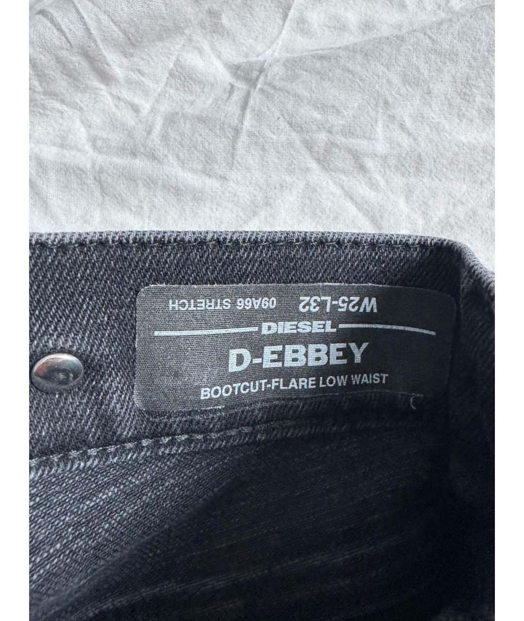 DIESEL Черные хлопко-эластановые джинсы клеш, фото 3