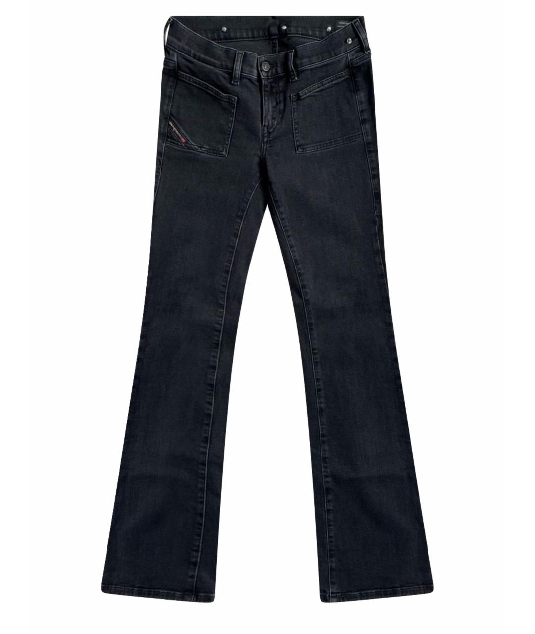 DIESEL Черные хлопко-эластановые джинсы клеш, фото 1