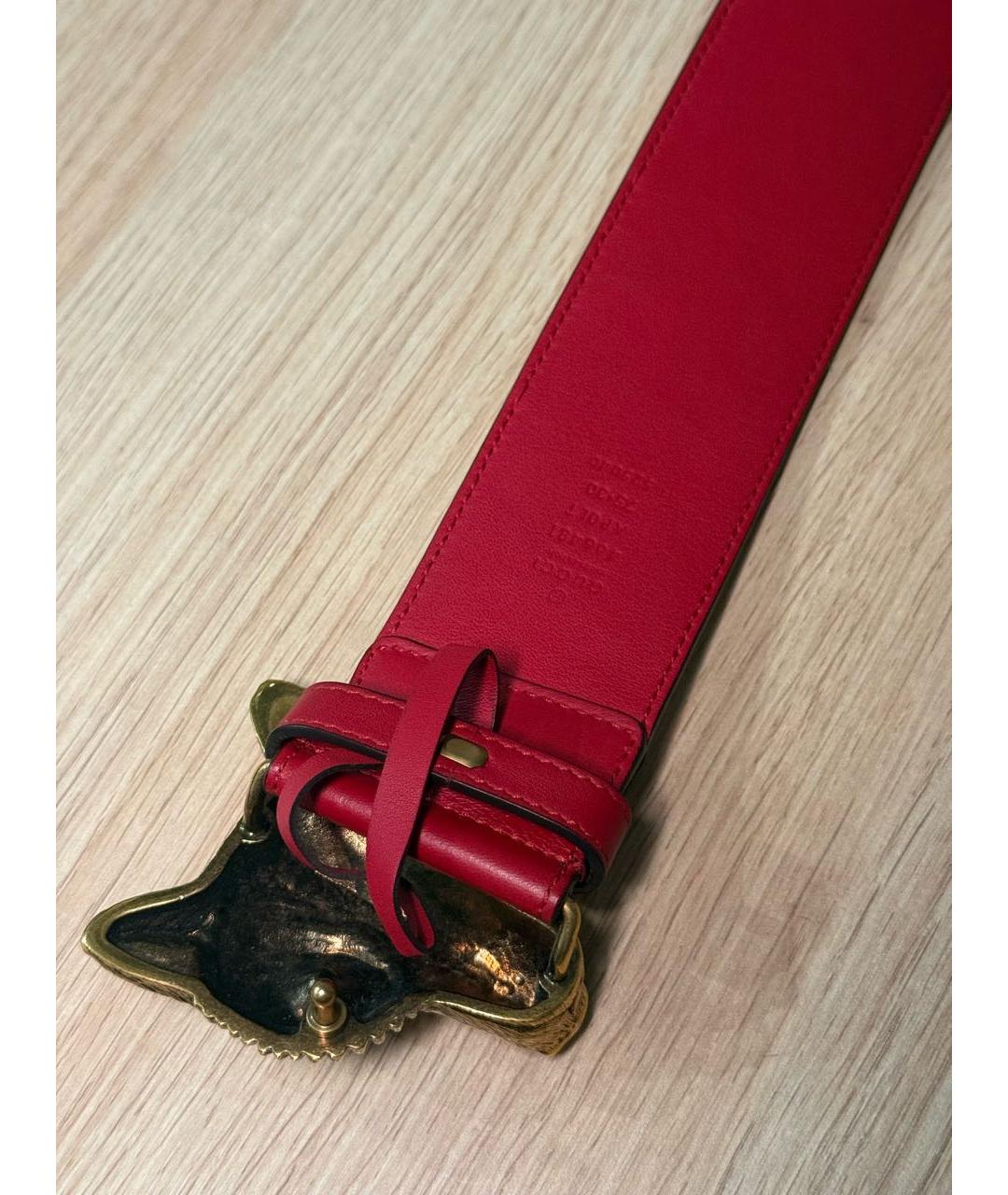 GUCCI Бордовый кожаный ремень, фото 2