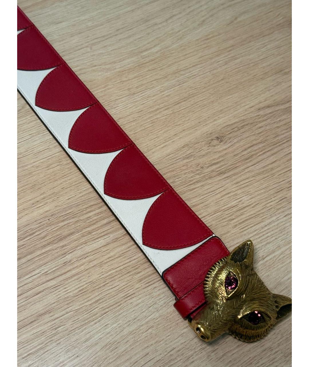 GUCCI Бордовый кожаный ремень, фото 5