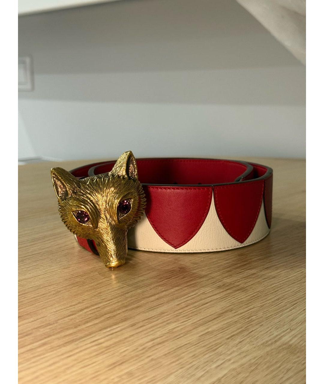 GUCCI Бордовый кожаный ремень, фото 8