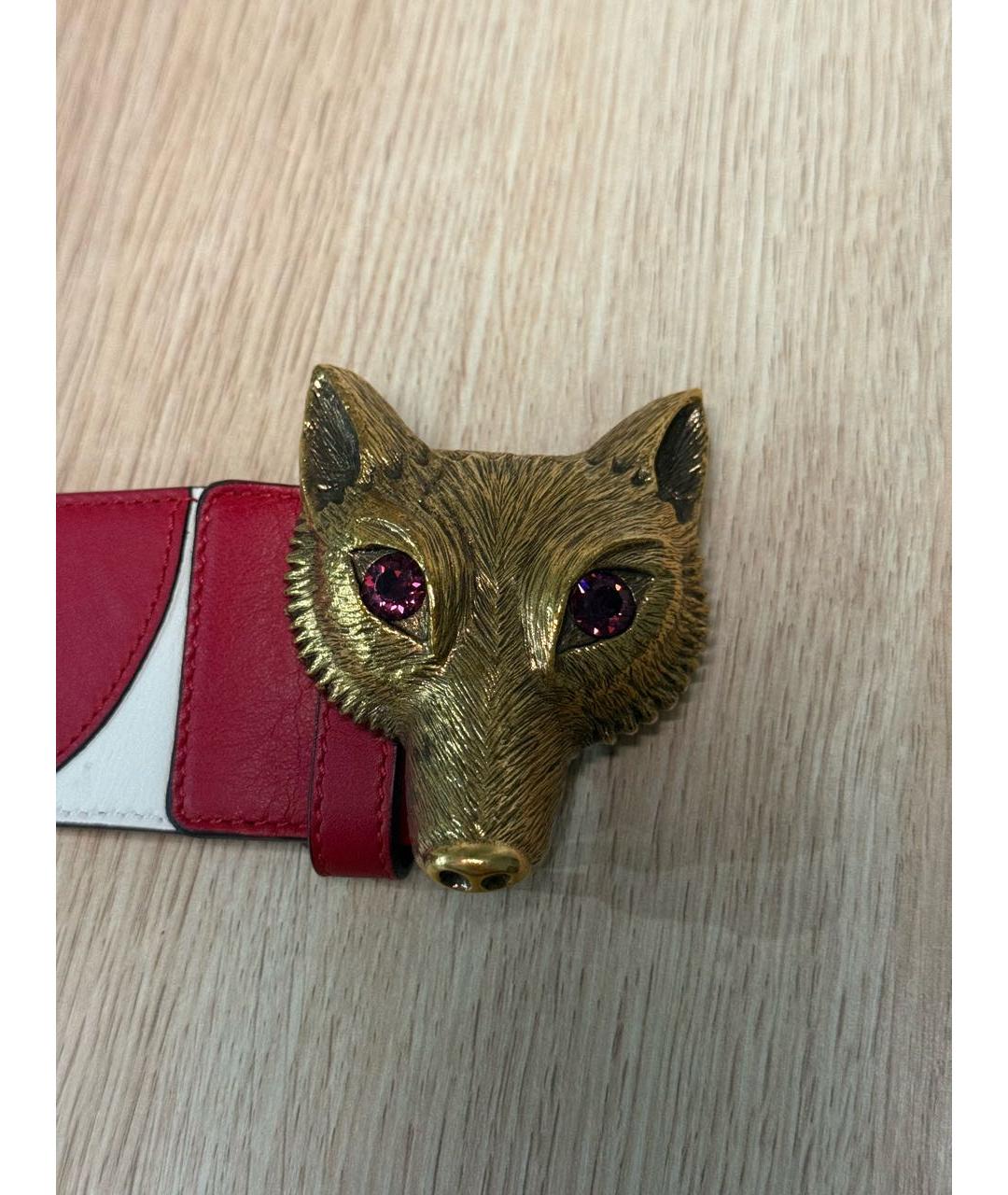 GUCCI Бордовый кожаный ремень, фото 4