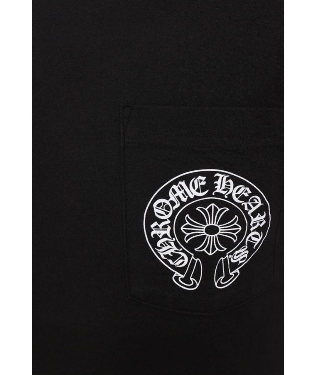 CHROME HEARTS Черная хлопковая футболка, фото 3