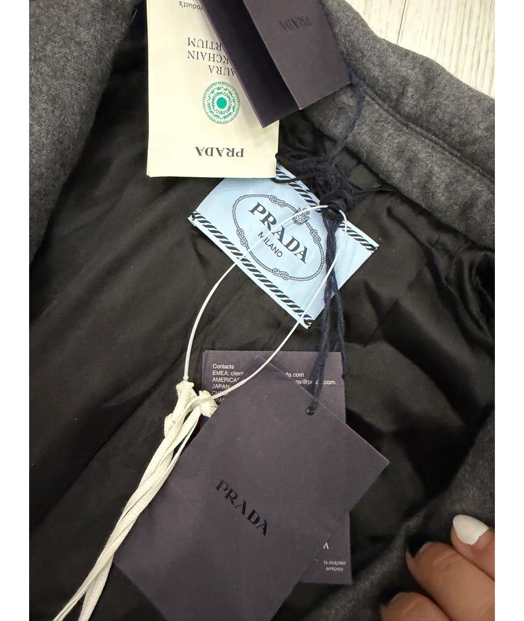 PRADA Антрацитовое кашемировое пальто, фото 3