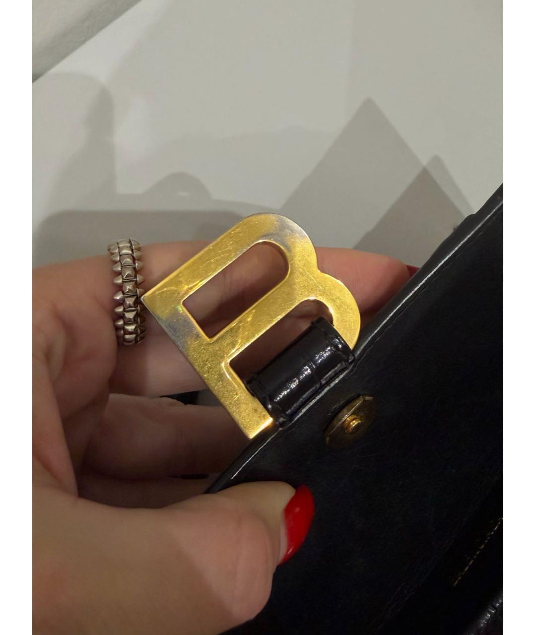 BALENCIAGA Черная кожаная сумка с короткими ручками, фото 7