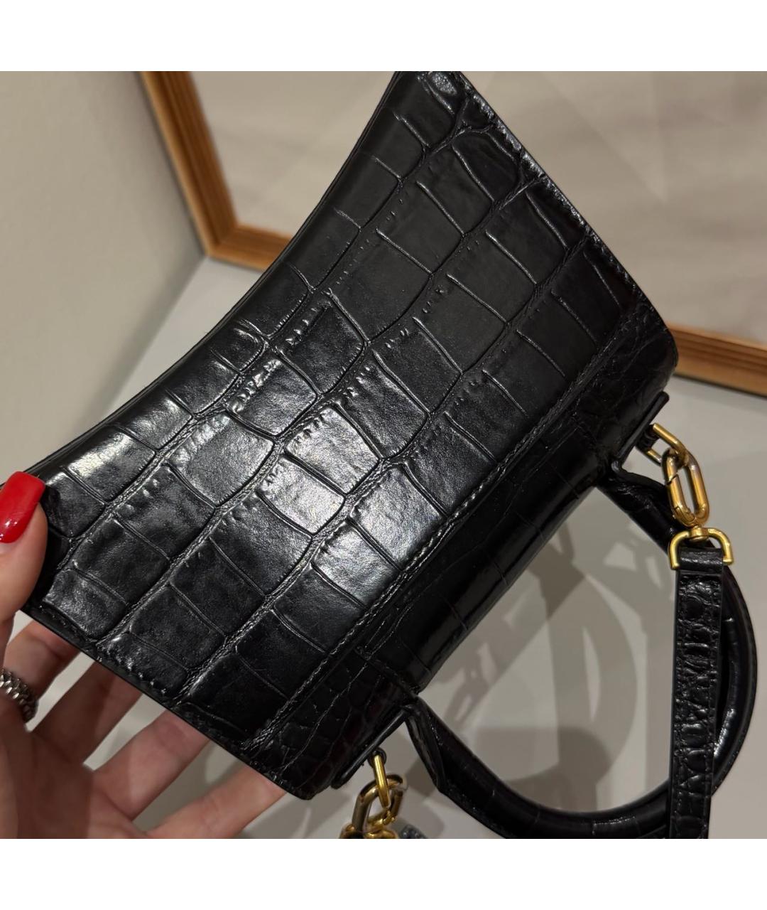 BALENCIAGA Черная кожаная сумка с короткими ручками, фото 3